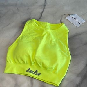 TALA Neon Yellow High-Neck Sports Bra